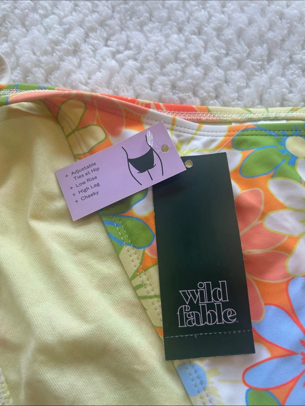 wild fable Yellow Multi Floral Tie-Side Bikini Bottom